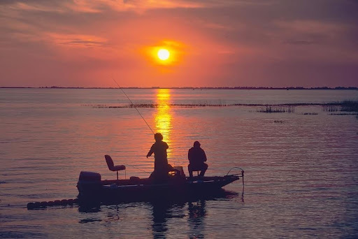 Fishing for Bass on Lake Okeechobee, FL.