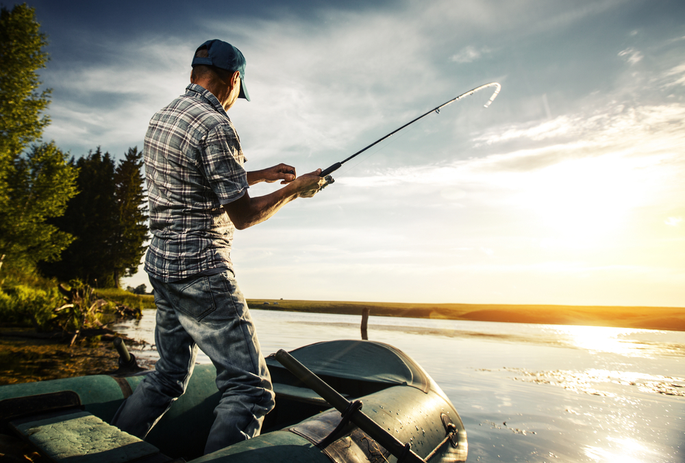 A man finding the best way to catch bass in summer.