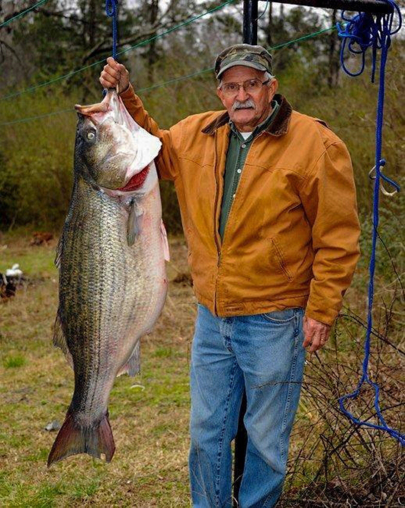 James Bramlett set the bass fishing records in Alabama for striped bass.