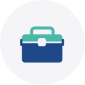 illustrated icon of a tackle box