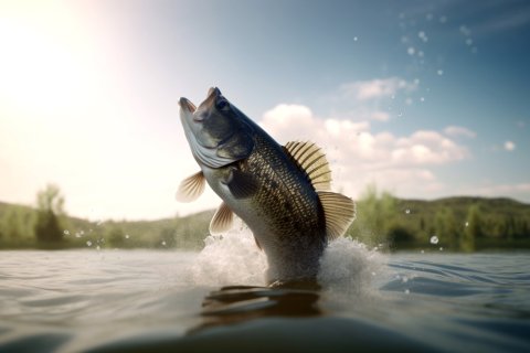 Detecting Bites While Fishing: Largemouth Bass Jumping Out of Water
