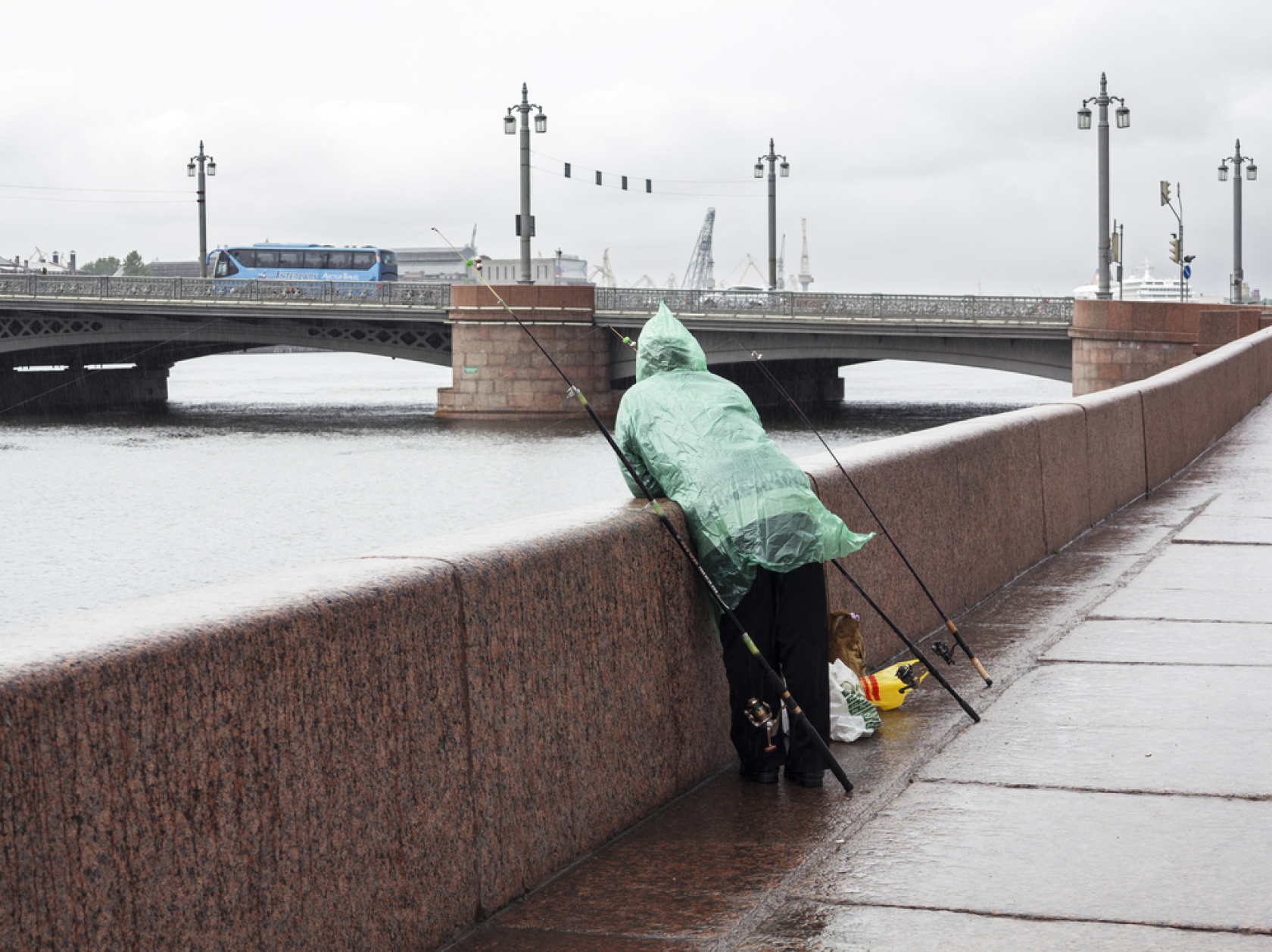 Try bass fishing in the rain.