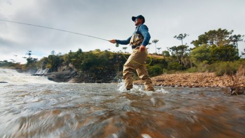 Sight fishing for bass.